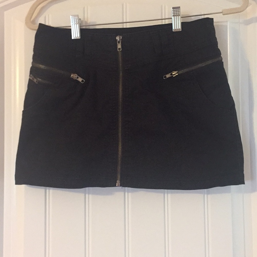 Black zip up skirt